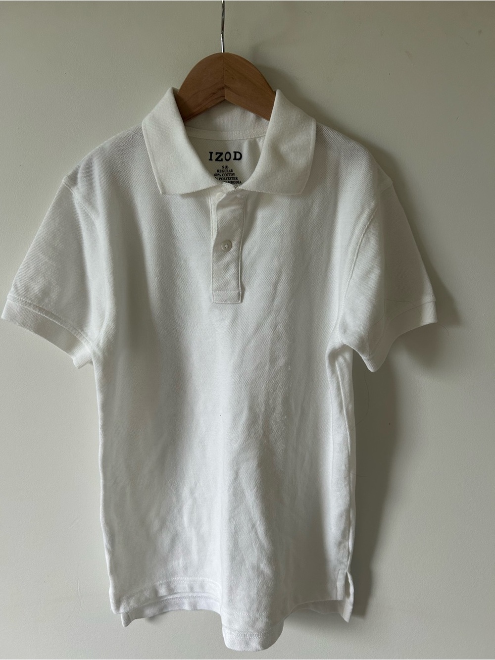 Izod White Kids Polo with Two-Button Placket